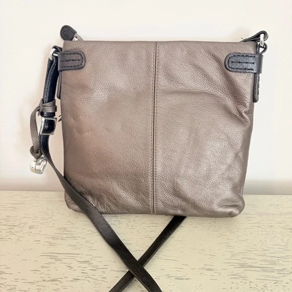 NWT Brighton Brown Taupe Brown Sullivan Expandable Crossbody Bag Purse Leather - Picture 2 of 8